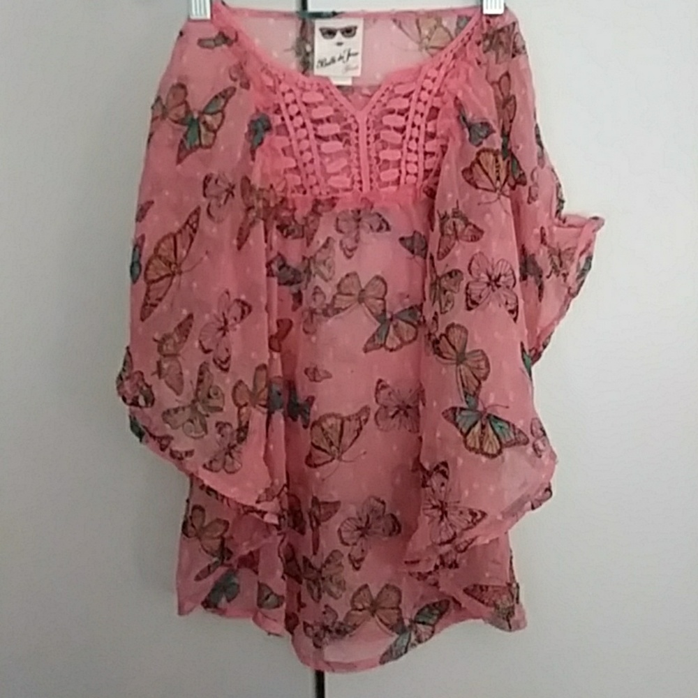 Girls butterfly poncho